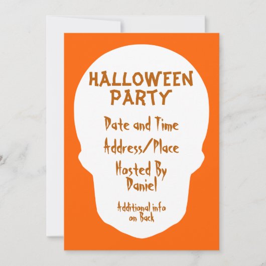 Pompoen Oranje schedel Minimaal Kaart (Voorkant)