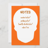 Pompoen Oranje schedel Minimaal Kaart (Achterkant)