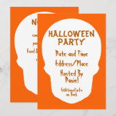 Pompoen Oranje schedel Minimaal Kaart (Voorkant / Achterkant)