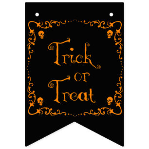 Pompoen Oranje Trick or Treat Vlaggetjes