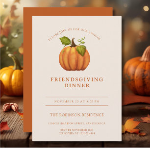 Pompoen Oranje Vriendschapsgevende Thanksgiving Kaart