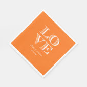 Pompoen Oranje Witte LOVE Servetten (Hoek)
