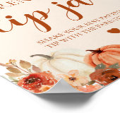 Pompoen Ouderschap Tip Jar Advies Sign Baby shower Poster (Hoek)