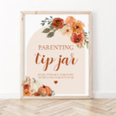 Pompoen Ouderschap Tip Jar Advies Sign Baby shower Poster