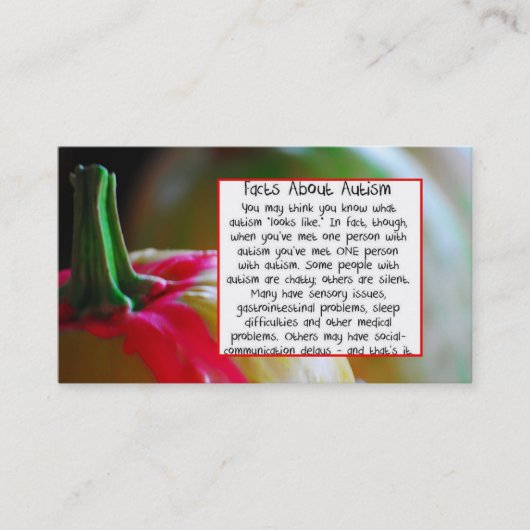 pompoen over autisme Visitekaartje (Voorkant)