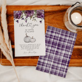 Pompoen Paarse Bloem Verjaardagsfeest Bedankkaart