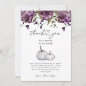 Pompoen Paarse Bloem Verjaardagsfeest Bedankkaart (Voorkant)