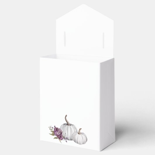 Pompoen Paarse Bloemen Baby shower Bedankdoosjes (Geopend)