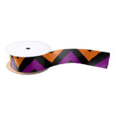 Pompoen, Paarse en zwarte Chevron Stripes Ribbon Satijnen Lint (Spoel)