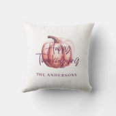 pompoen paarse florale multi-foto Thanksgiving Kussen (Achterkant)