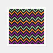 Pompoen, Paarse, groene en zwarte Chevron papier Servet (Voorkant)
