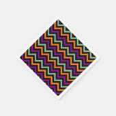 Pompoen, Paarse, groene en zwarte Chevron papier Servet (Hoek)