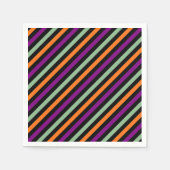 Pompoen, Paarse, groene en zwarte D. Stripes Papie Servet (Voorkant)