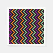 Pompoen, Paarse, groene en zwarte V. Chevron Paper Servet (Voorkant)