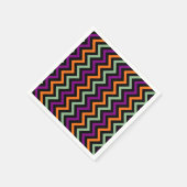 Pompoen, Paarse, groene en zwarte V. Chevron Paper Servet (Hoek)