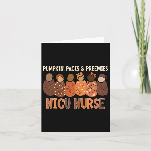 Pompoen Pacis en Preemies Nicu Nurse Herfst Herfst Kaart (Voorkant)