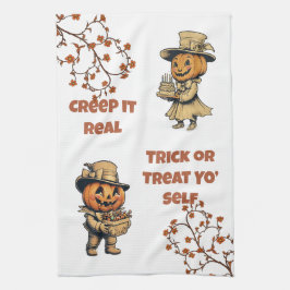 pompoen Pals Halloween Theedoek