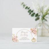 Pompoen Pampas Baby Strooiluiers voor Baby Informatiekaartje (Staand voorkant)