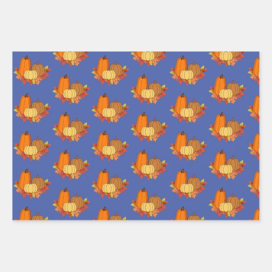 Pompoen Papers Wrapping Paper Flat Sheet Set van 3 (Voorkant 3)