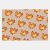 Pompoen Papers Wrapping Paper Flat Sheet Set van 3 (Voorkant 2)