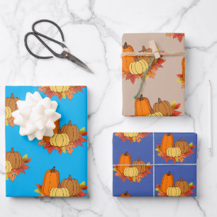Pompoen Papers Wrapping Paper Flat Sheet Set van 3