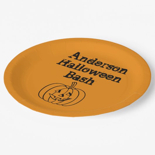 pompoen papieren bordje (Gekanteld)