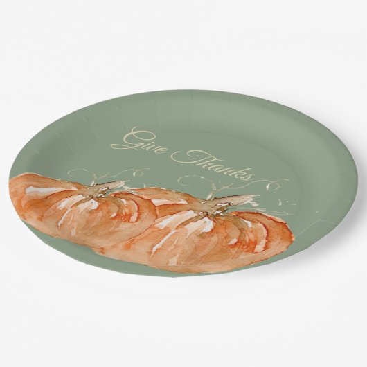 pompoen papieren bordje (Gekanteld)