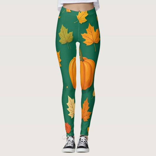 Pompoen Parade Leggings (Voorkant)