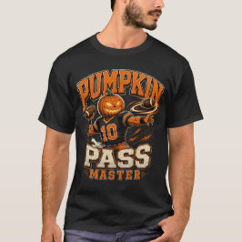 Pompoen Pass Master Halloween Voetbal Kunst T-shirt