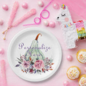 Pompoen pastel elegante herfst bloemachtige herfst papieren bordje (Feest)