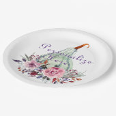 Pompoen pastel elegante herfst bloemachtige herfst papieren bordje (Gekanteld)