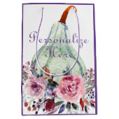 Pompoen pastel elegante herfst bloemenkalebas blau medium cadeauzakje (Voorkant)