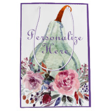 Pompoen pastel elegante herfst bloemenkalebas blau