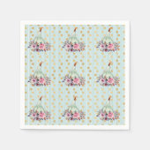 Pompoen pastel elegante herfst bloemig blauwgroen  servet (Voorkant)