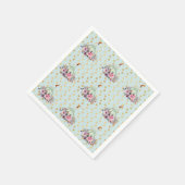 Pompoen pastel elegante herfst bloemig blauwgroen  servet (Hoek)