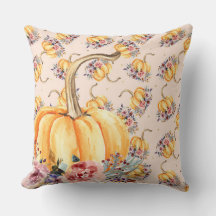 Pompoen pastel perzik goud polka dot florale herfs