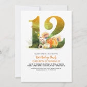 Pompoen Patch 12 Verjaardag Bash Herfst Uitnodigin Kaart (Voorkant)