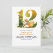Pompoen Patch 12 Verjaardag Bash Herfst Uitnodigin Kaart (Staand voorkant)