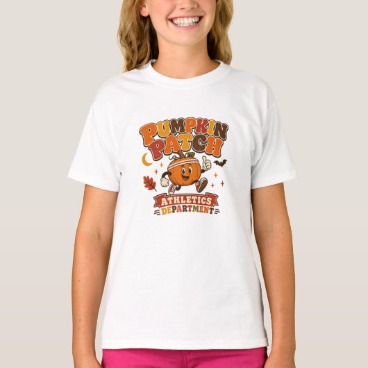 Pompoen Patch Atletiek Afdeling T-shirt (Voorkant)