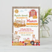 Pompoen Patch Boerderij Dieren Verjaardag Kaart (Staand voorkant)