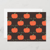 Pompoen Patch Briefkaart (Bruin & Sinaasappel) (Voorkant / Achterkant)
