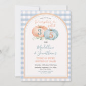 Pompoen Patch Broer & Zus Herfst Verjaardag Kaart (Voorkant)