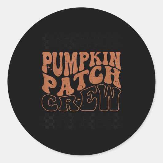 Pompoen Patch Crew Halloween Pompoen Patch Herfst  Ronde Sticker (Voorkant)