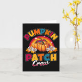 Pompoen Patch Crew Kinder Herfst Herfst Thanksgivi Kaart (Gele Bloem)
