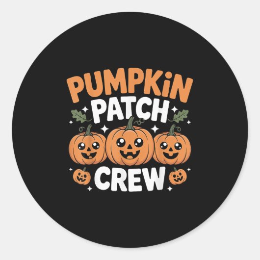 Pompoen Patch Crew Matchende Gezinsval Herfst  Ronde Sticker (Voorkant)