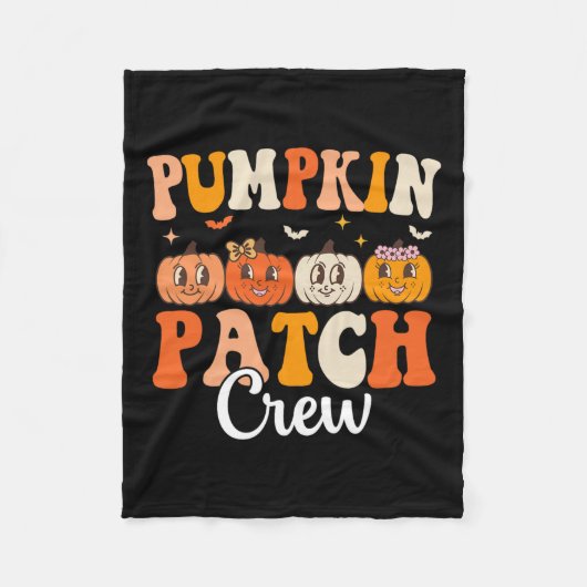 Pompoen Patch Crew Matching Familie Groovy Herfst Fleece Deken (Voorkant)