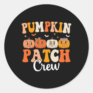 Pompoen Patch Crew Matching Familie Groovy Herfst Ronde Sticker