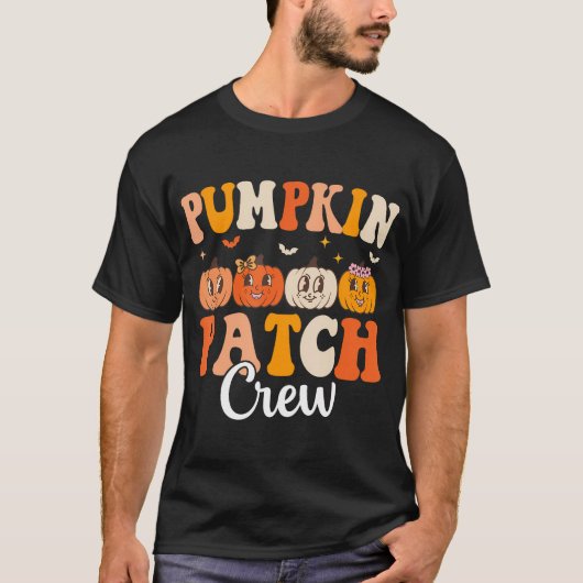 Pompoen Patch Crew Matching Familie Groovy Herfst T-shirt (Voorkant)