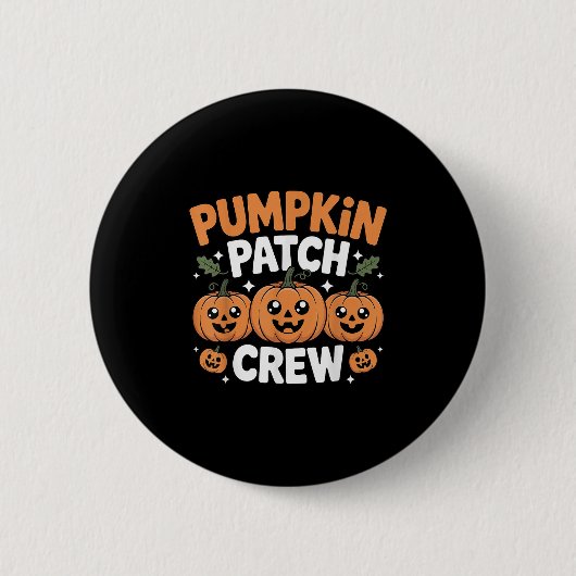 Pompoen Patch Crew Matching Familie Herfst  Ronde Button 5,7 Cm (Voorkant)