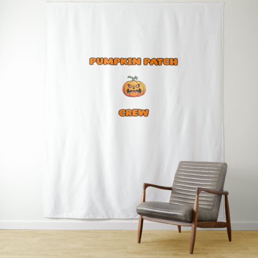 Pompoen Patch Crew Matching Herfst Outfits Classic Wandkleed (In situ)